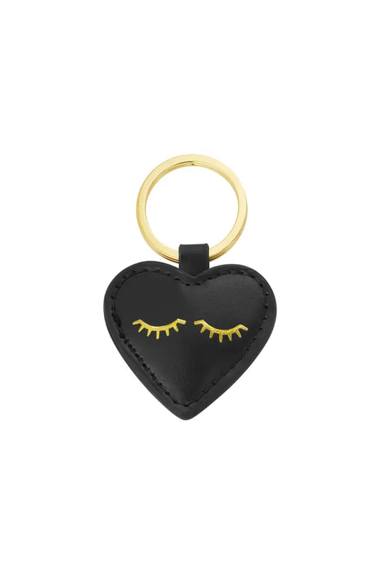 Flutter heart key ring - Black