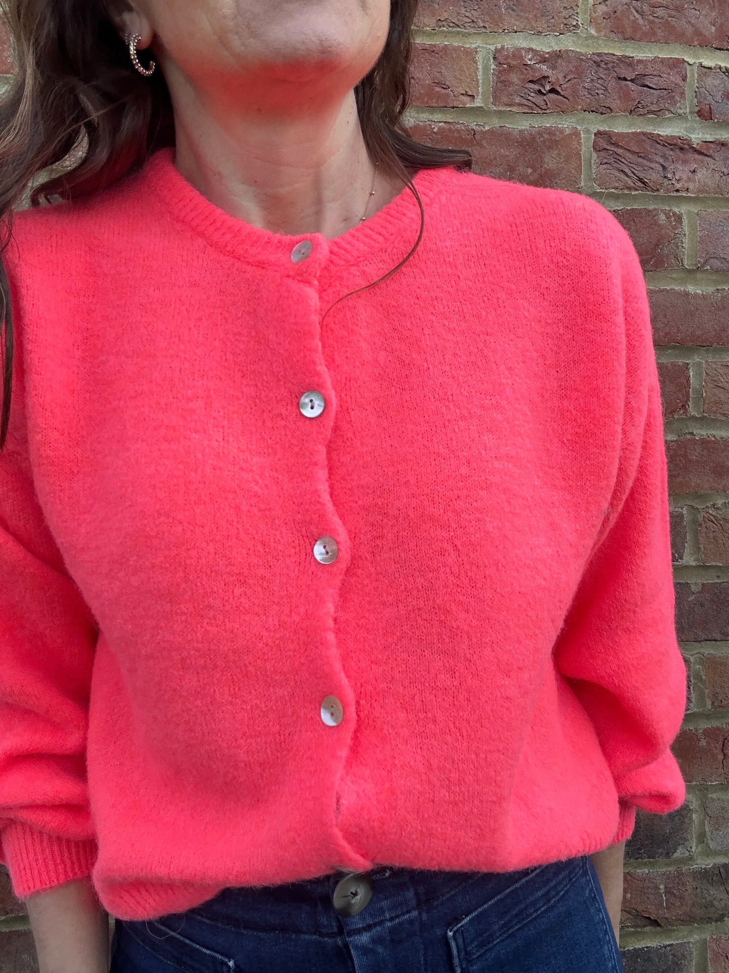 Lumi cardigan - Neon Coral