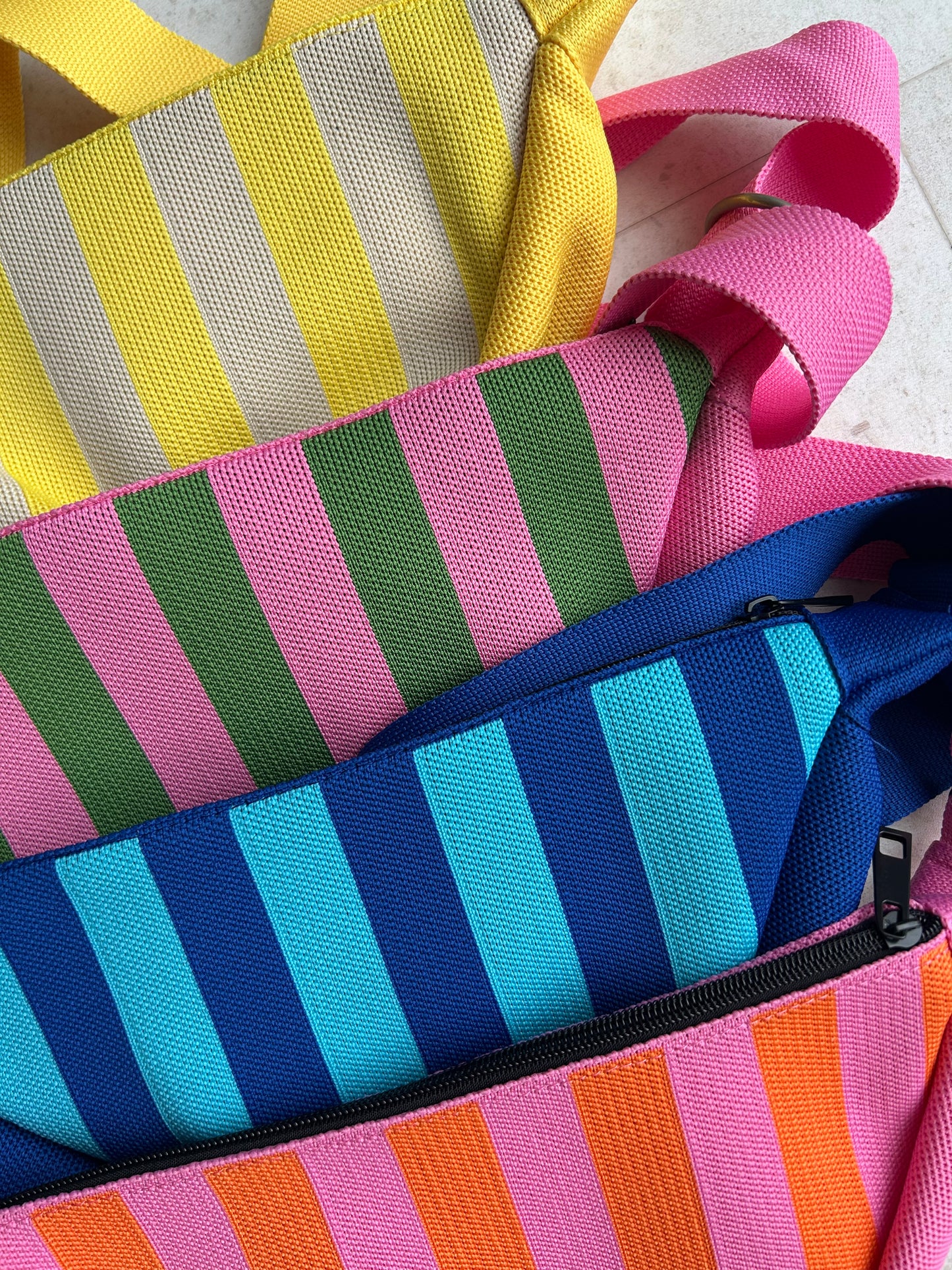 Kanga striped pouch bag - Yellow