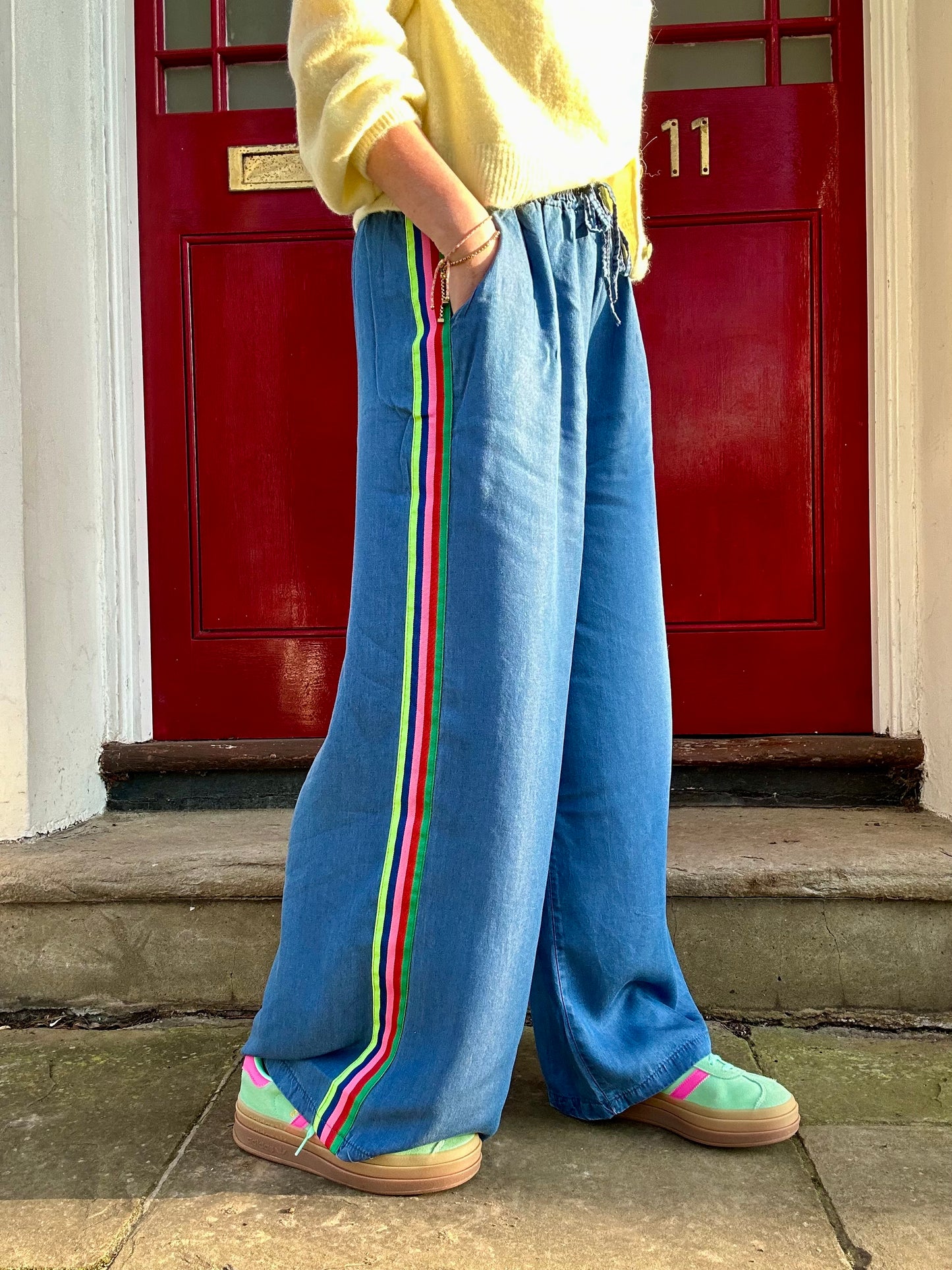 Rosa tencel stripe trousers