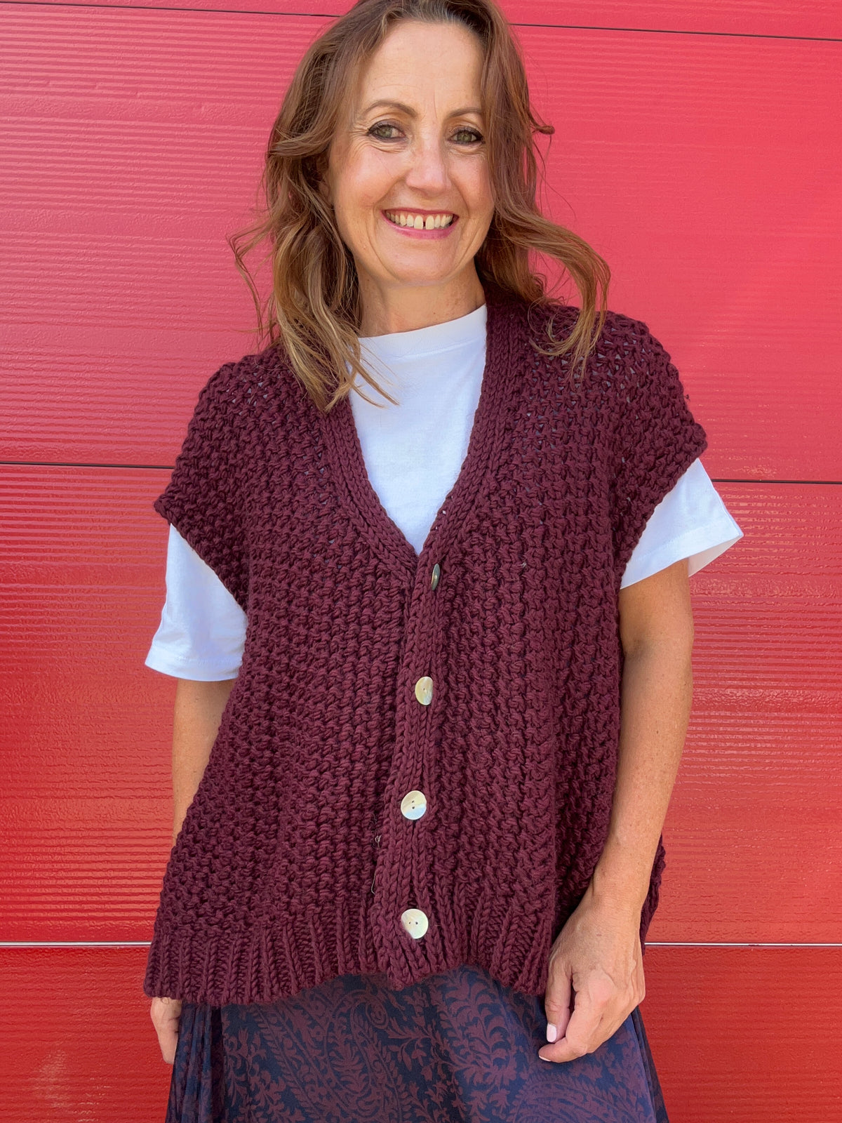 Roscoe chunky knit - Burgundy