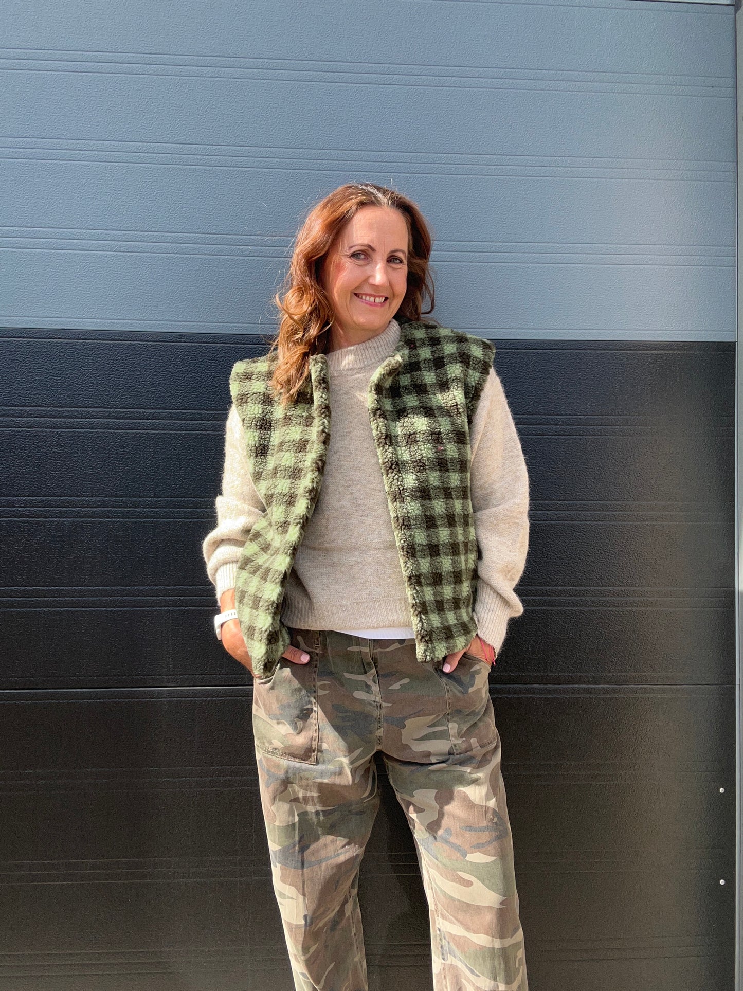 Indy checked gilet - Green