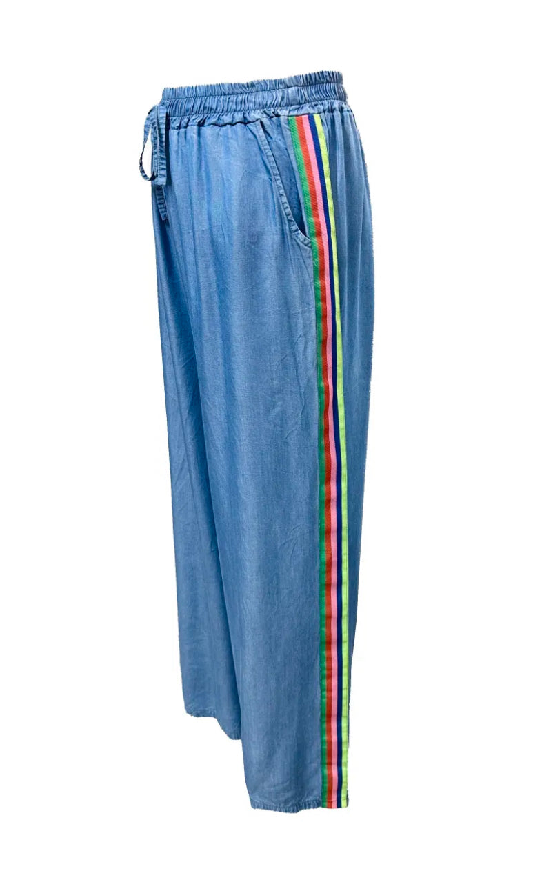 Rosa tencel stripe trousers