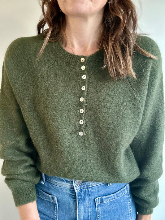 Paris button sweater - Khaki