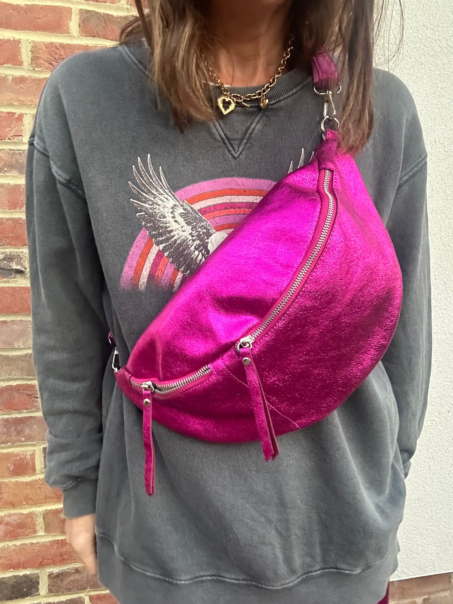 Dallas metallic bumbag - Pink