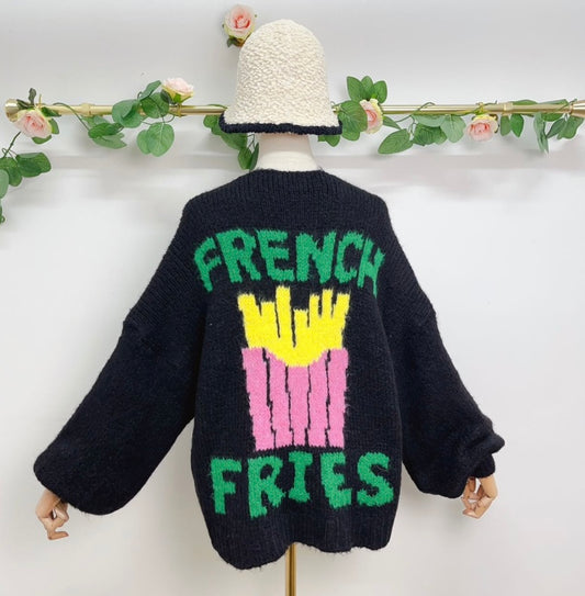 Fries Before Guys cardigan - Black