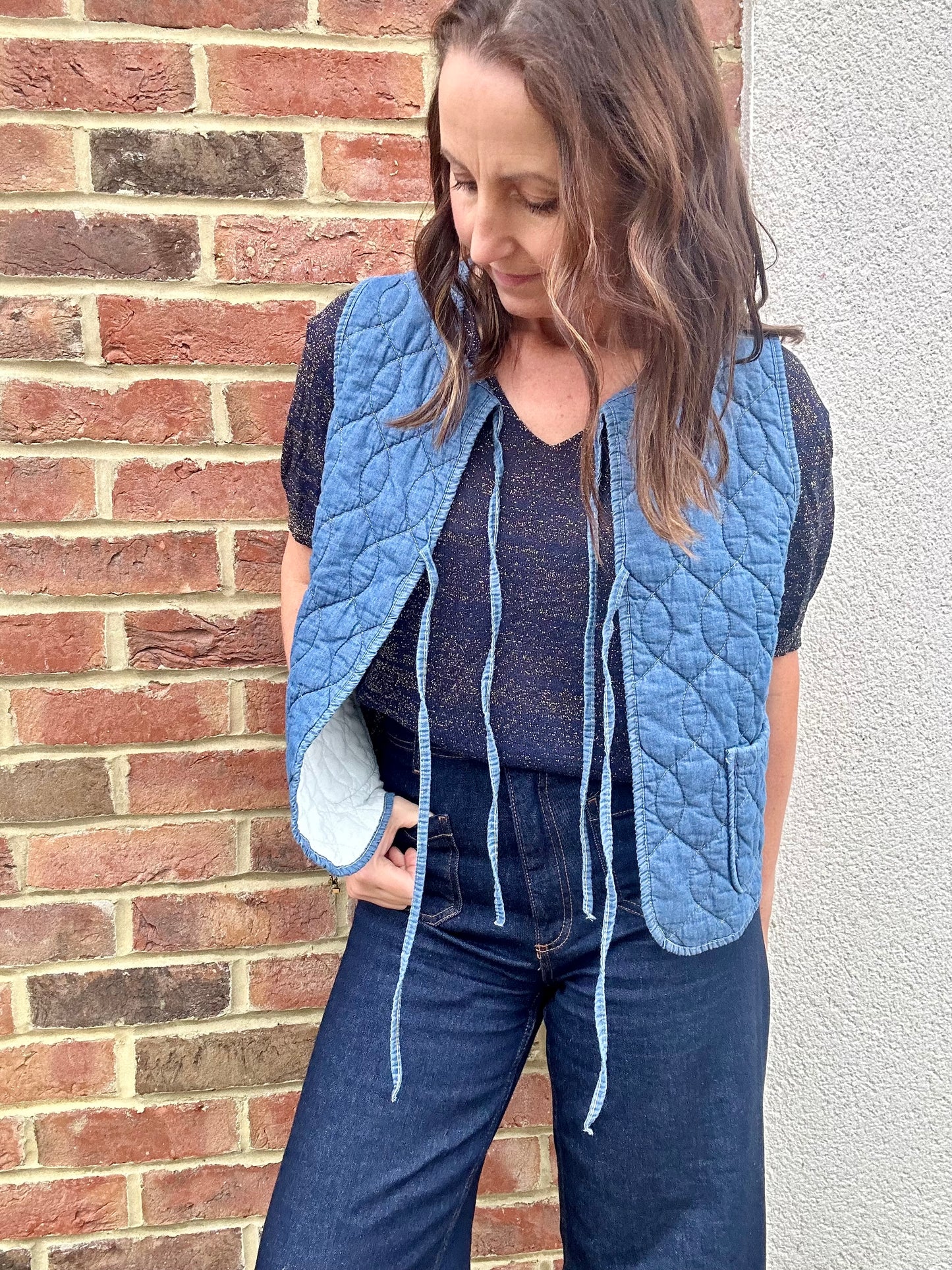 Nina denim waistcoat