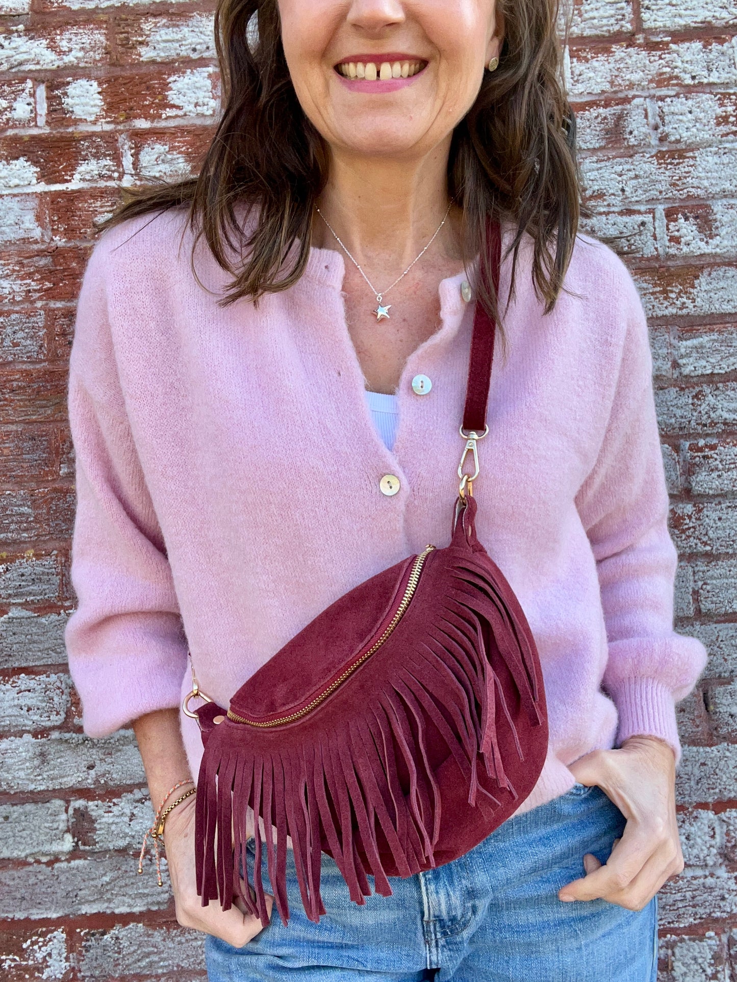 Shelby tassel bumbag - Bordeaux