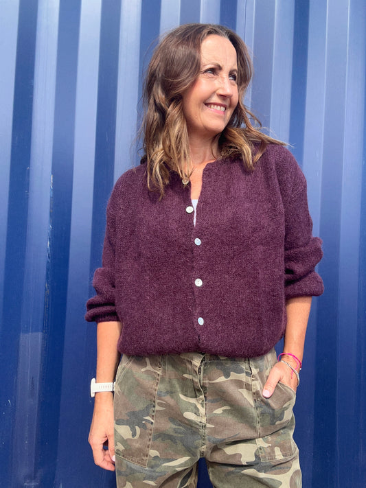 Beattie cardigan - Eggplant