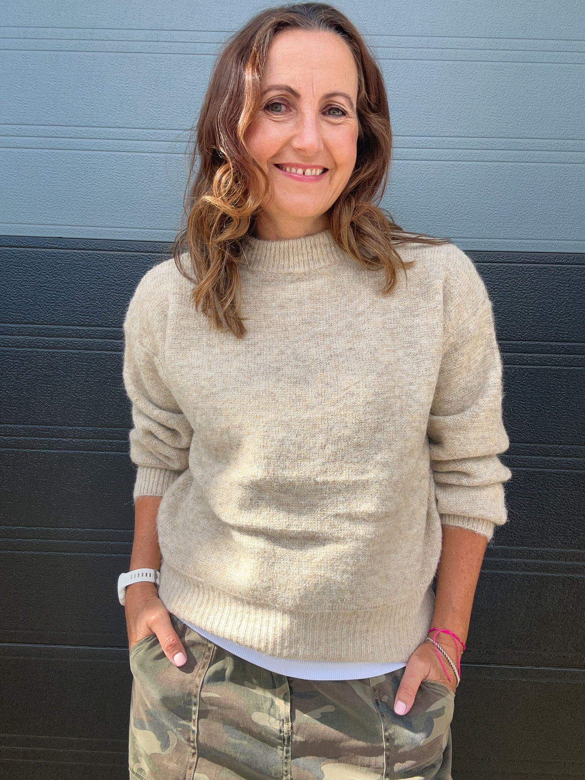 Mae round neck sweater - Beige