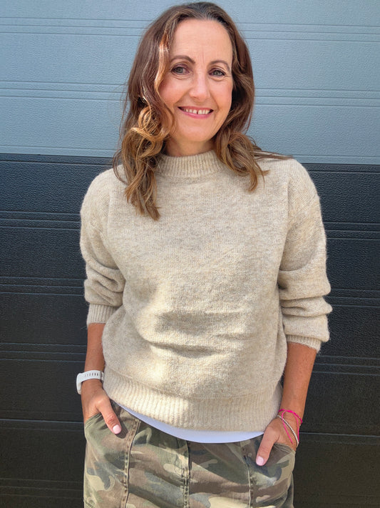 Mae round neck sweater - Beige
