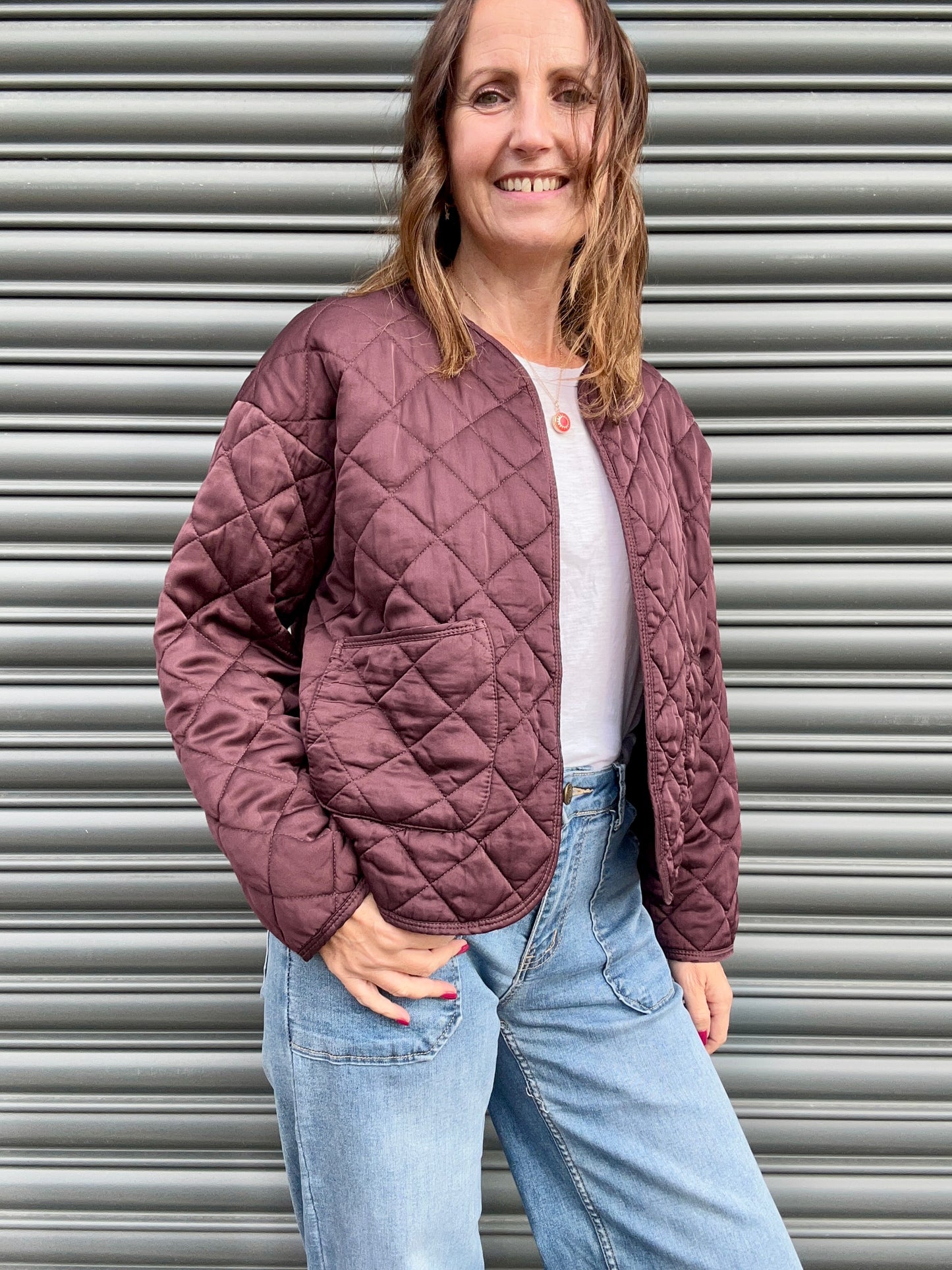 Lana quilted jacket - Aubergine