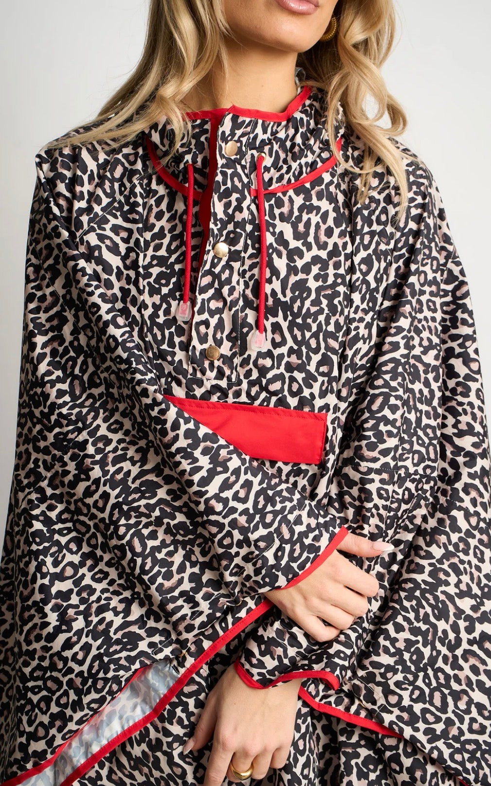 Anya leopard waterproof poncho