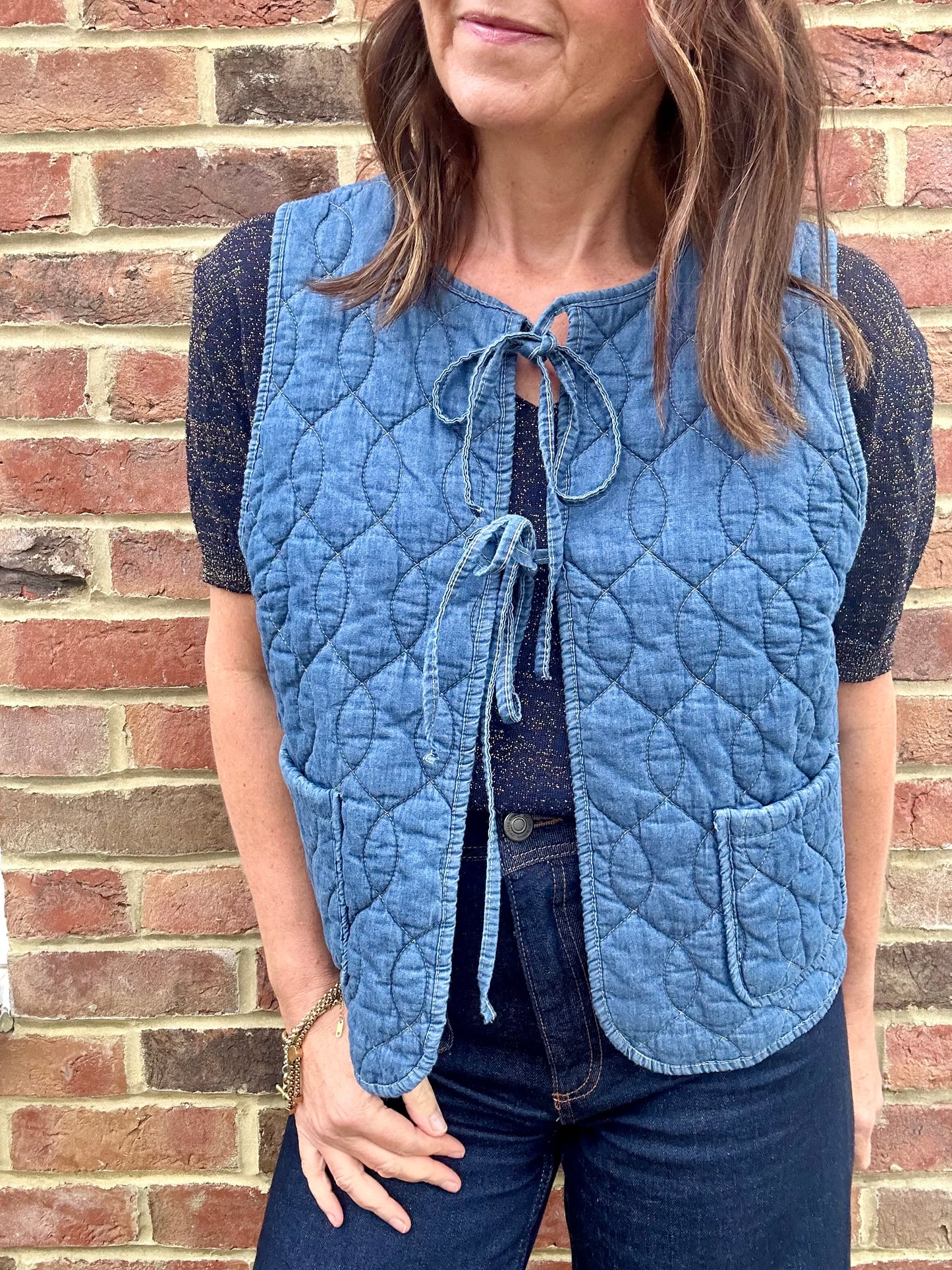 Nina denim waistcoat