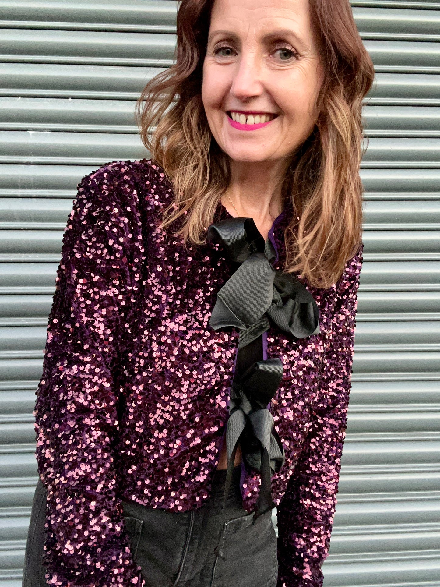 Sasha sequin jacket - Plum