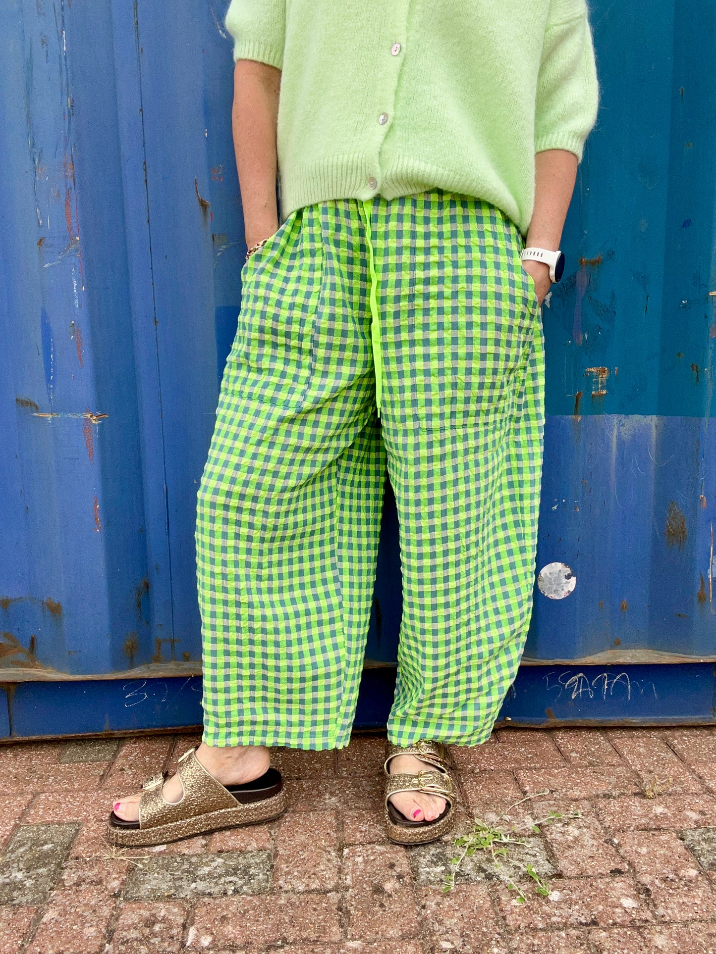 Riva relaxed trousers - Green/Yellow