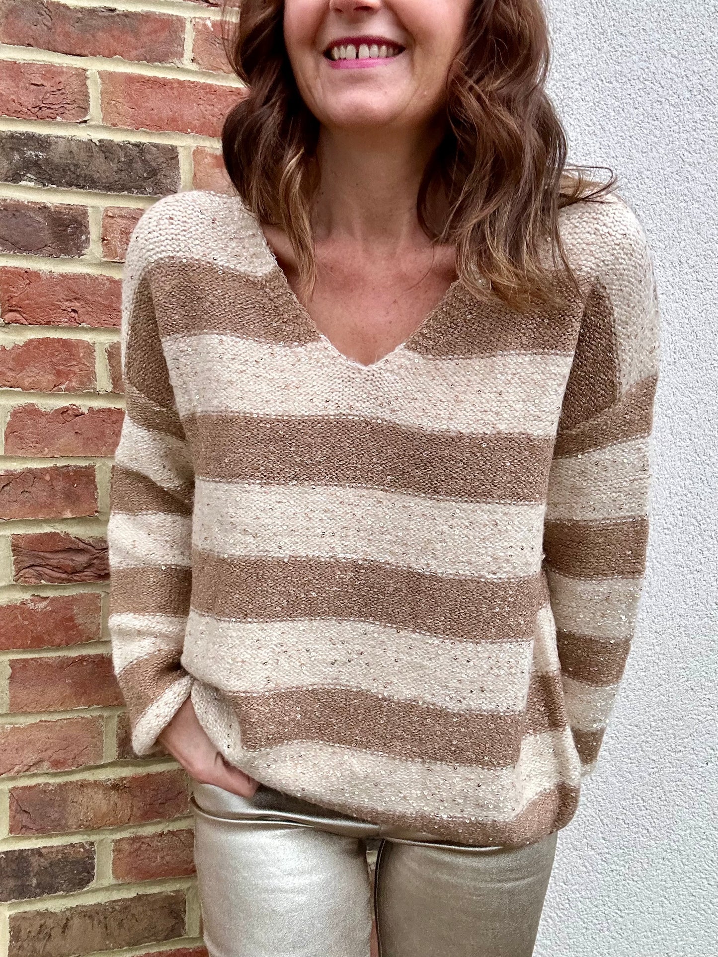 Paula stripe sweater - Camel