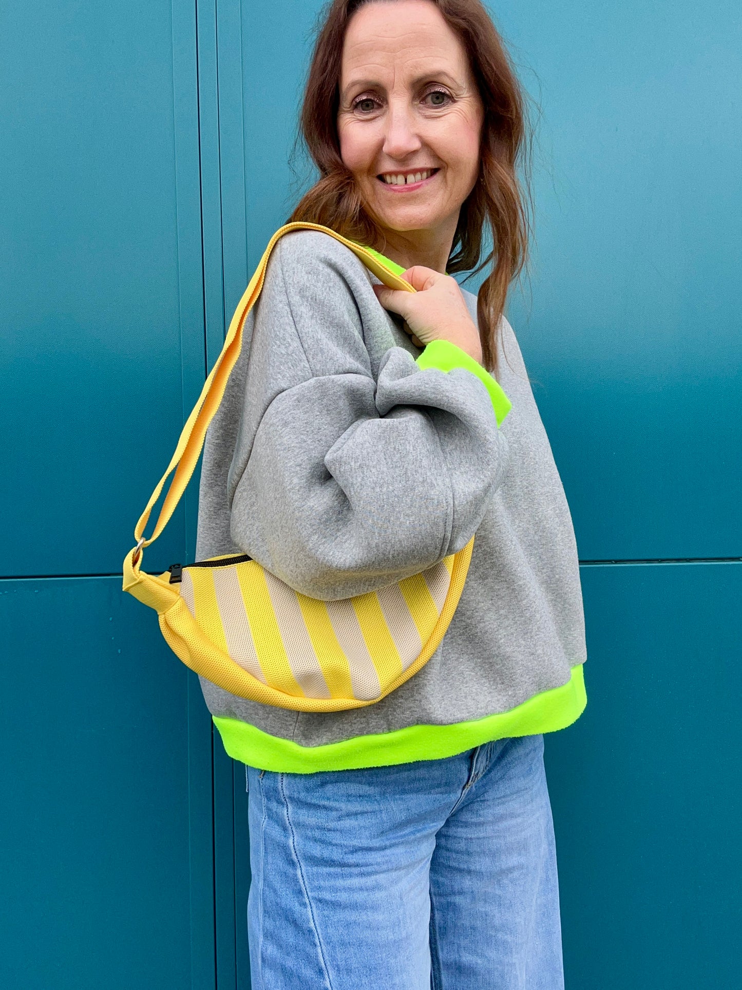 Kanga striped pouch bag - Yellow