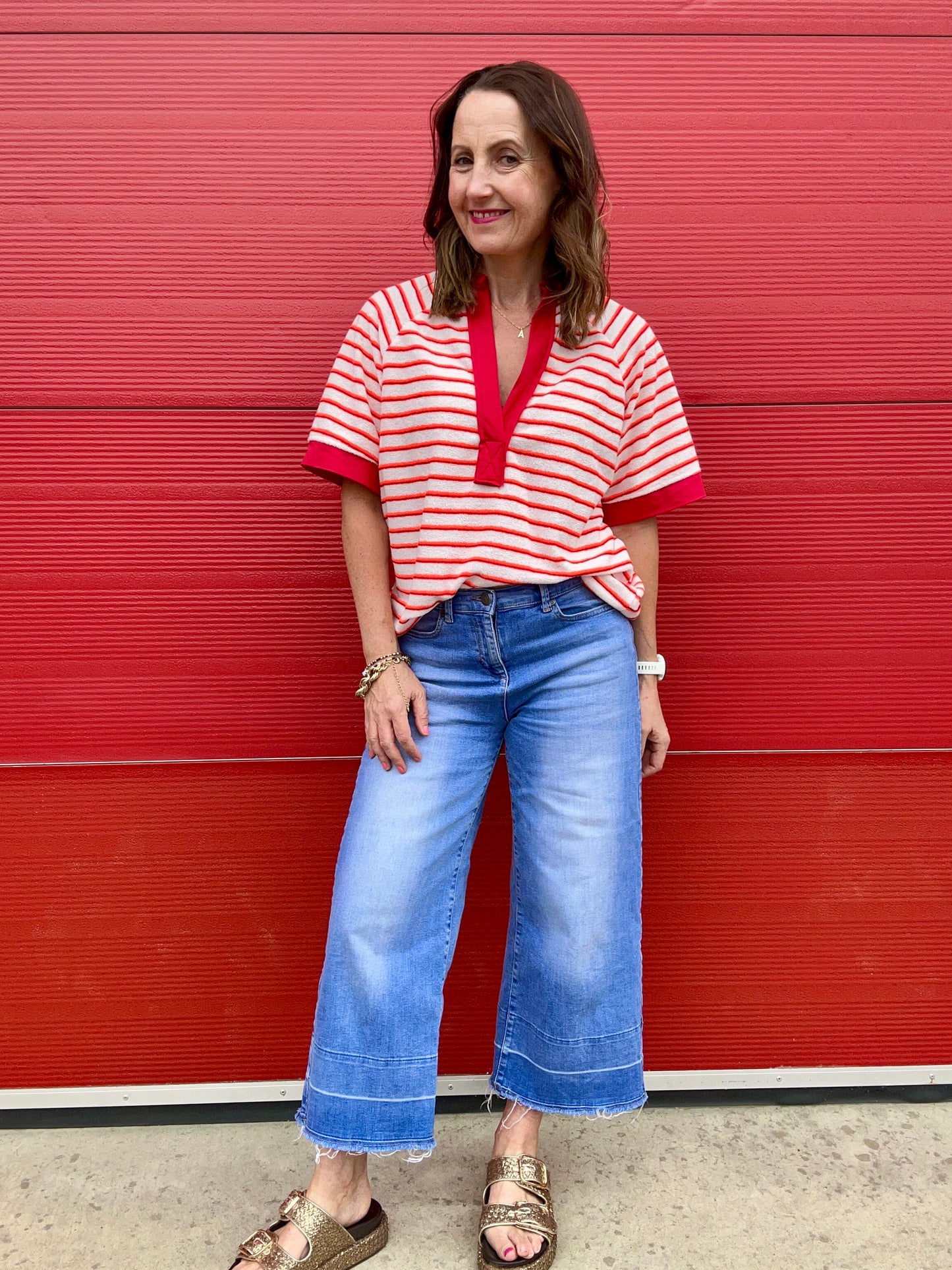 Bobby sporty stripe top - Red