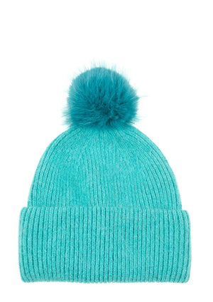 Fun pompom hat  - Tiffany Blue