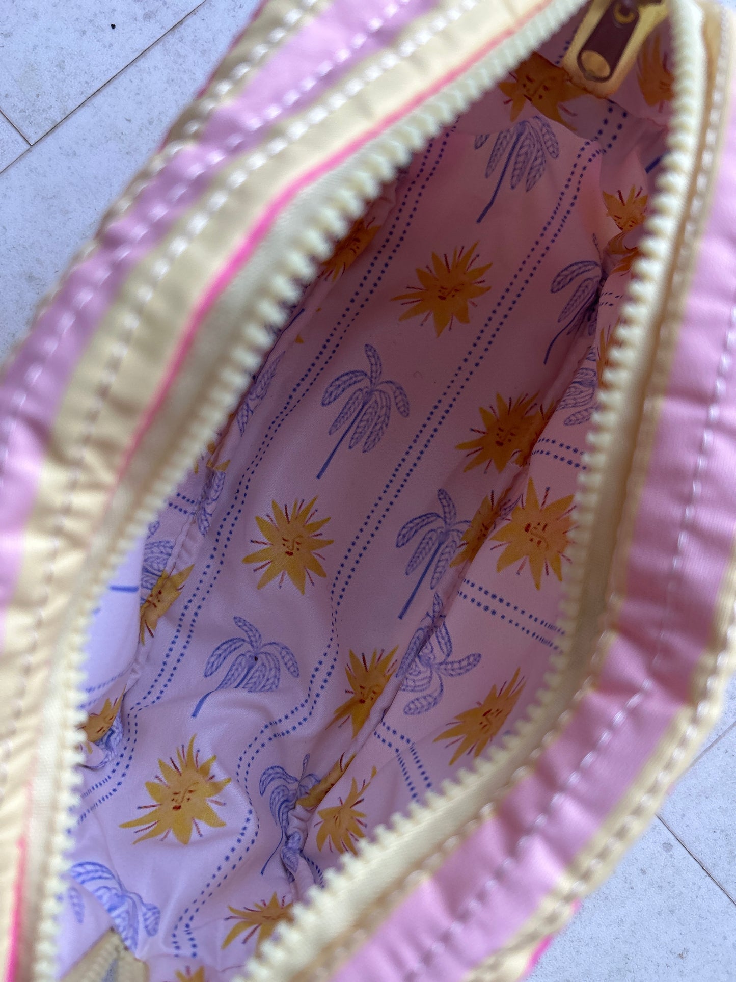 Mitzy stripe make-up bag - Soleil
