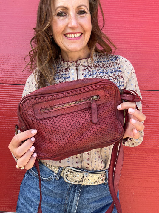Dahlia red leather bag