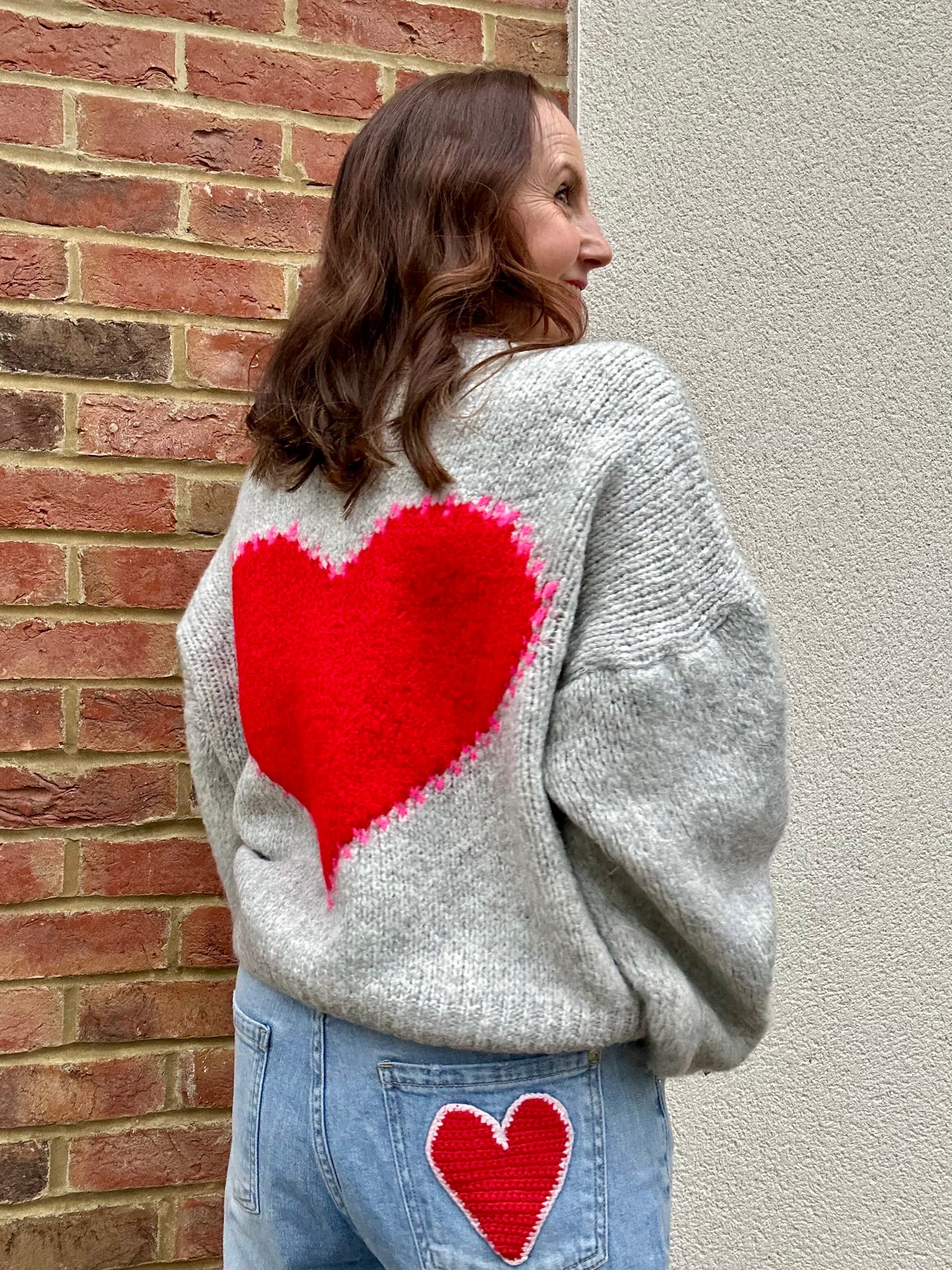 Cupid heart sweater - Grey