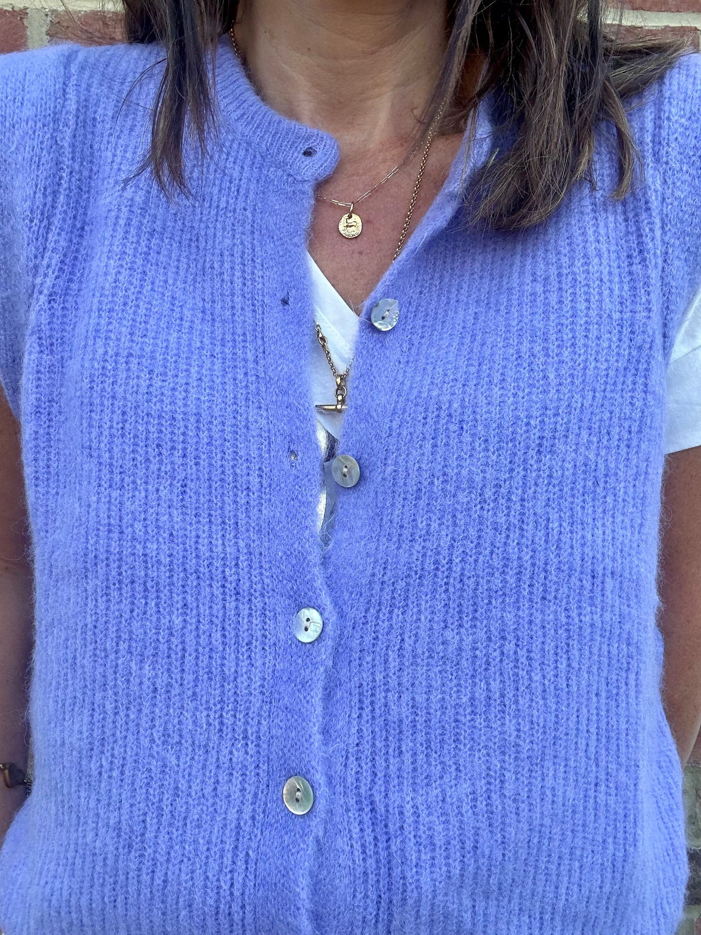 Leni sleeveless cardigan - Lavender Haze