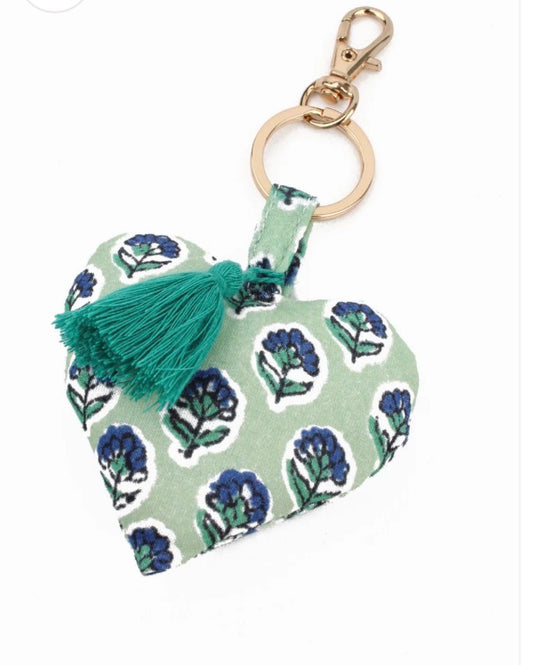Green heart keyring