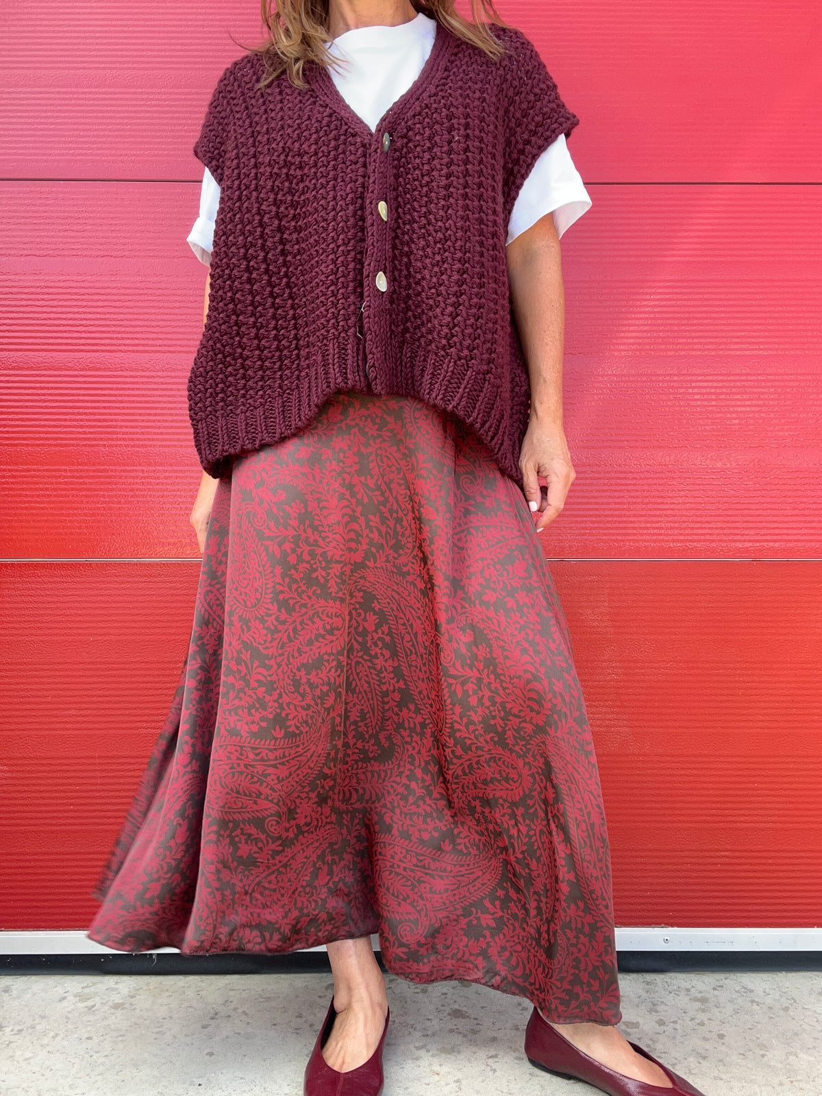Harmony paisley skirt - Red