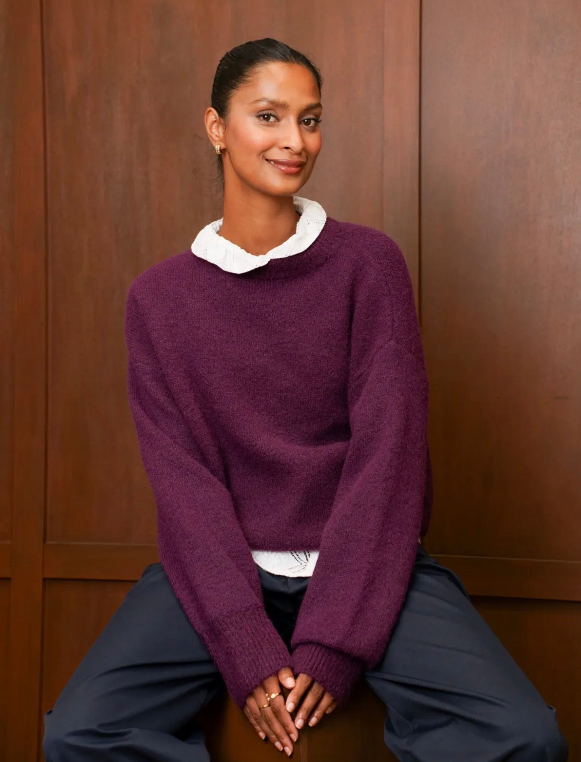 Mae round neck sweater - Bordeaux