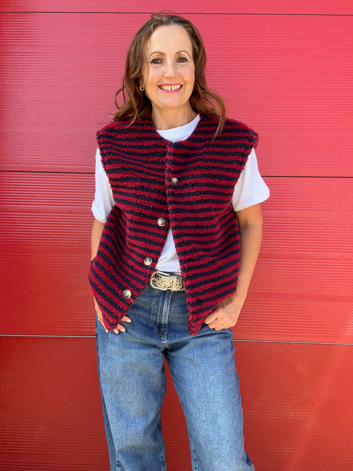 Marley striped waistcoat - Navy / Red