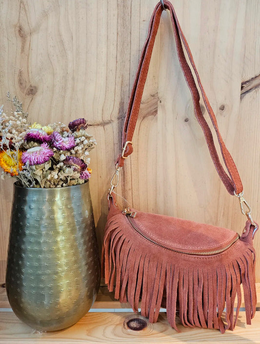 Shelby tassel bumbag - Dusky Orange