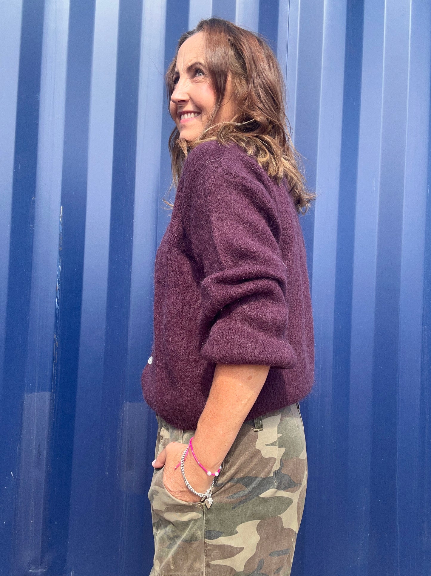 Beattie cardigan - Eggplant
