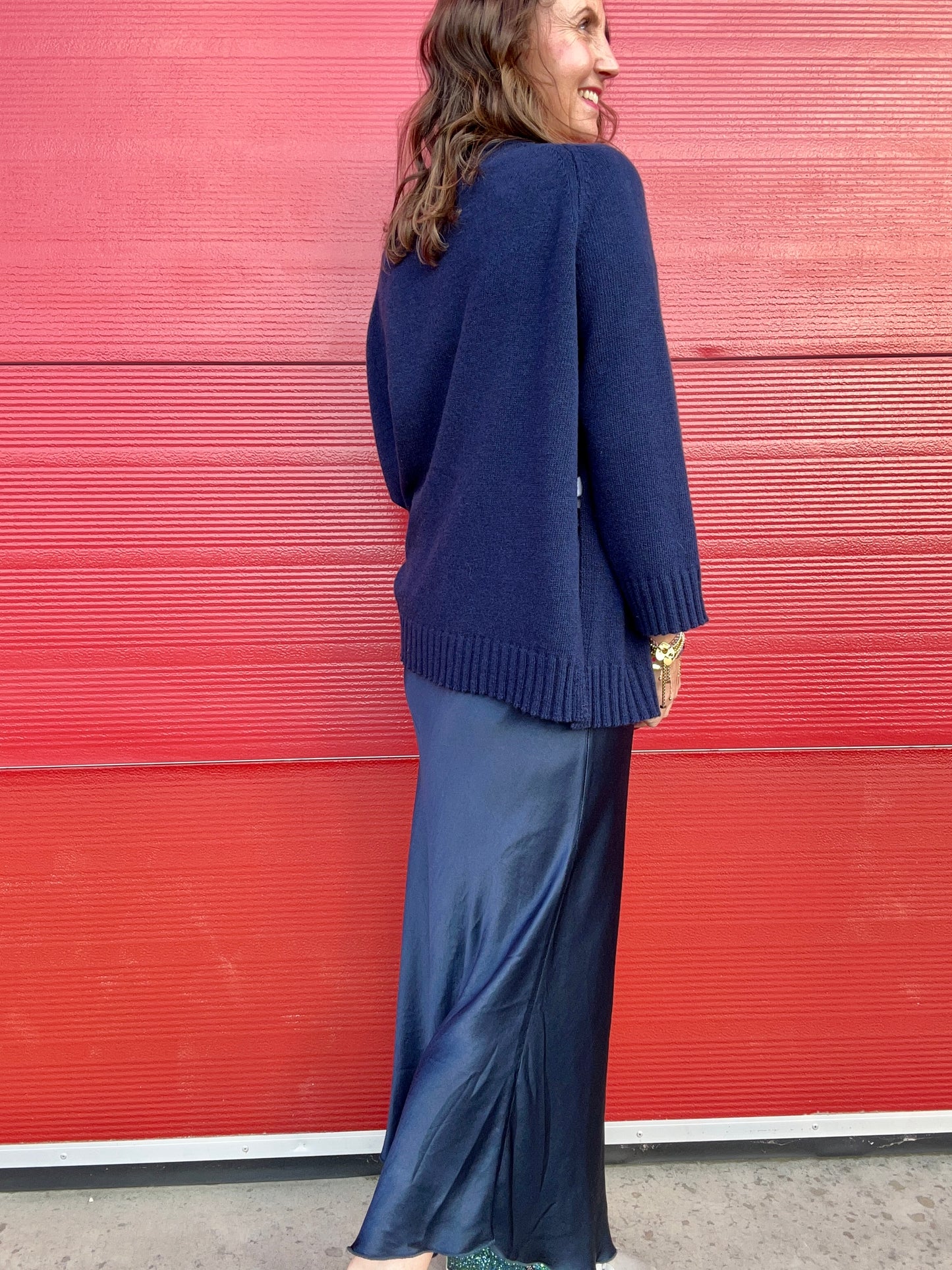 Philly satin skirt - Navy