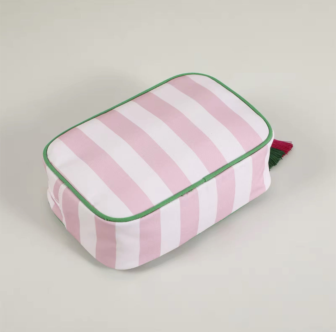 Tiggy stripe washbag - Pink / Green