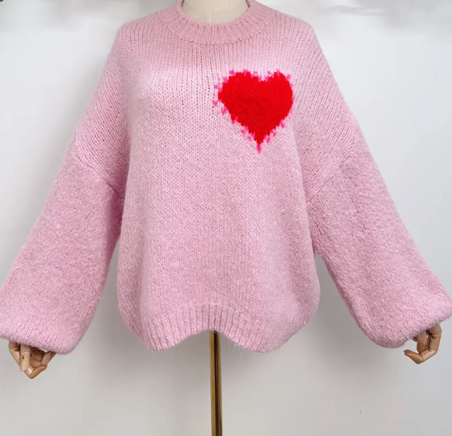 Cupid heart sweater - Pink