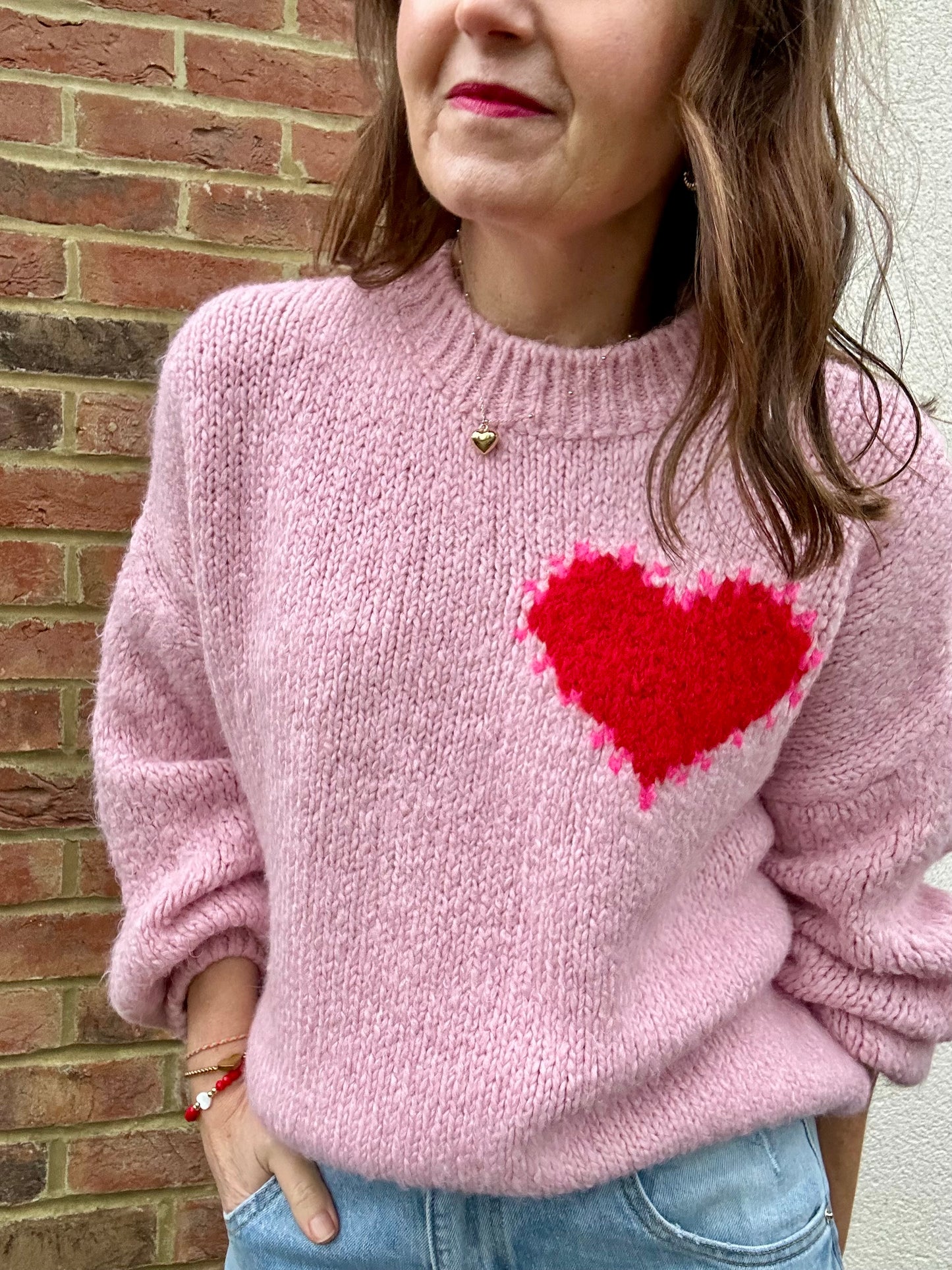 Cupid heart sweater - Pink