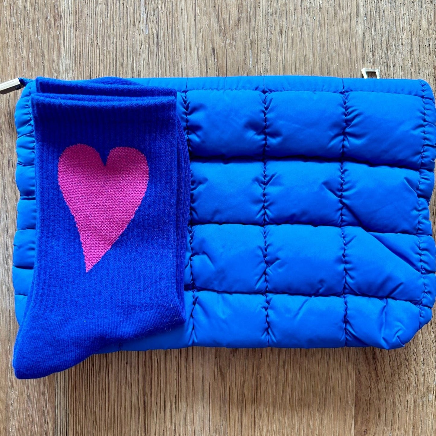 Bonnie Quilted Make up bag - Blue