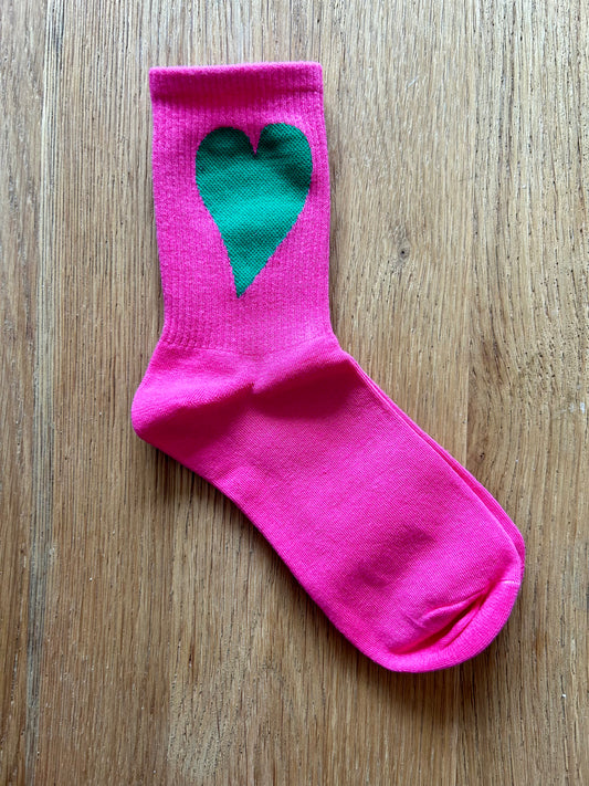 Love Heart Socks - Pink