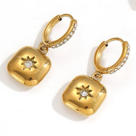 Sparkle cube earrings - Gold