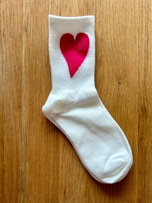 Love Heart Socks - White