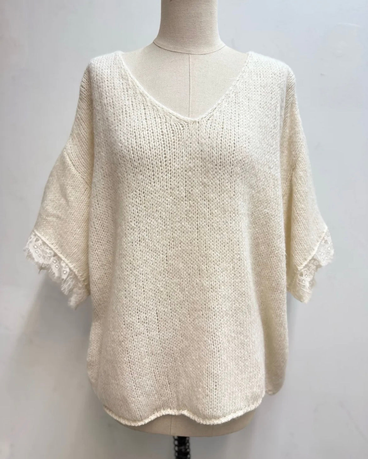 Sierra lace trim sweater