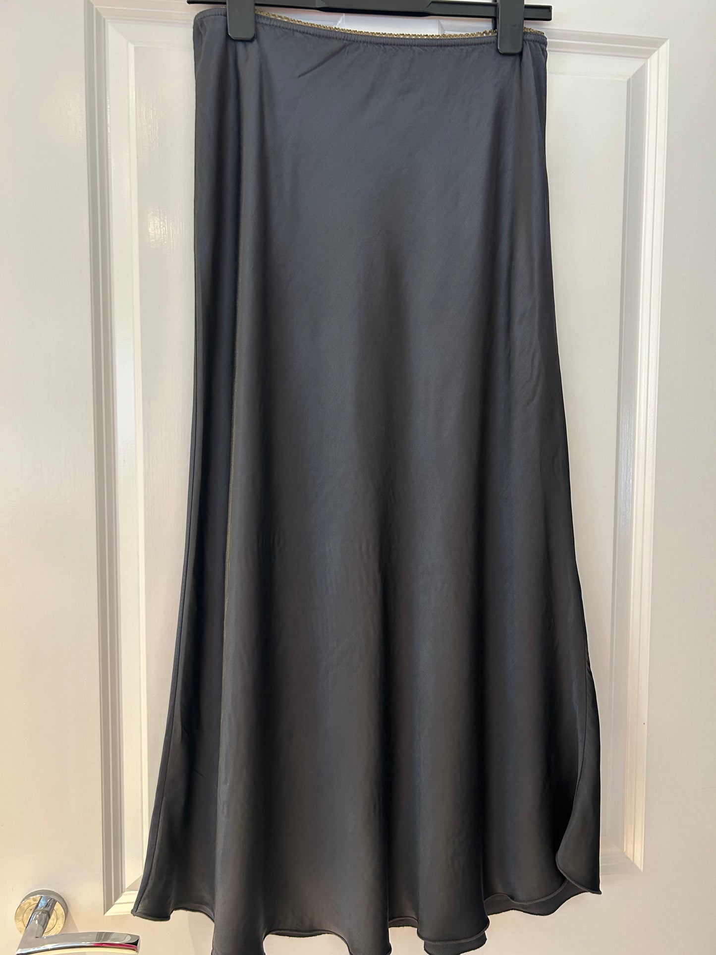 Darcy Satin Slip Skirt - Grey