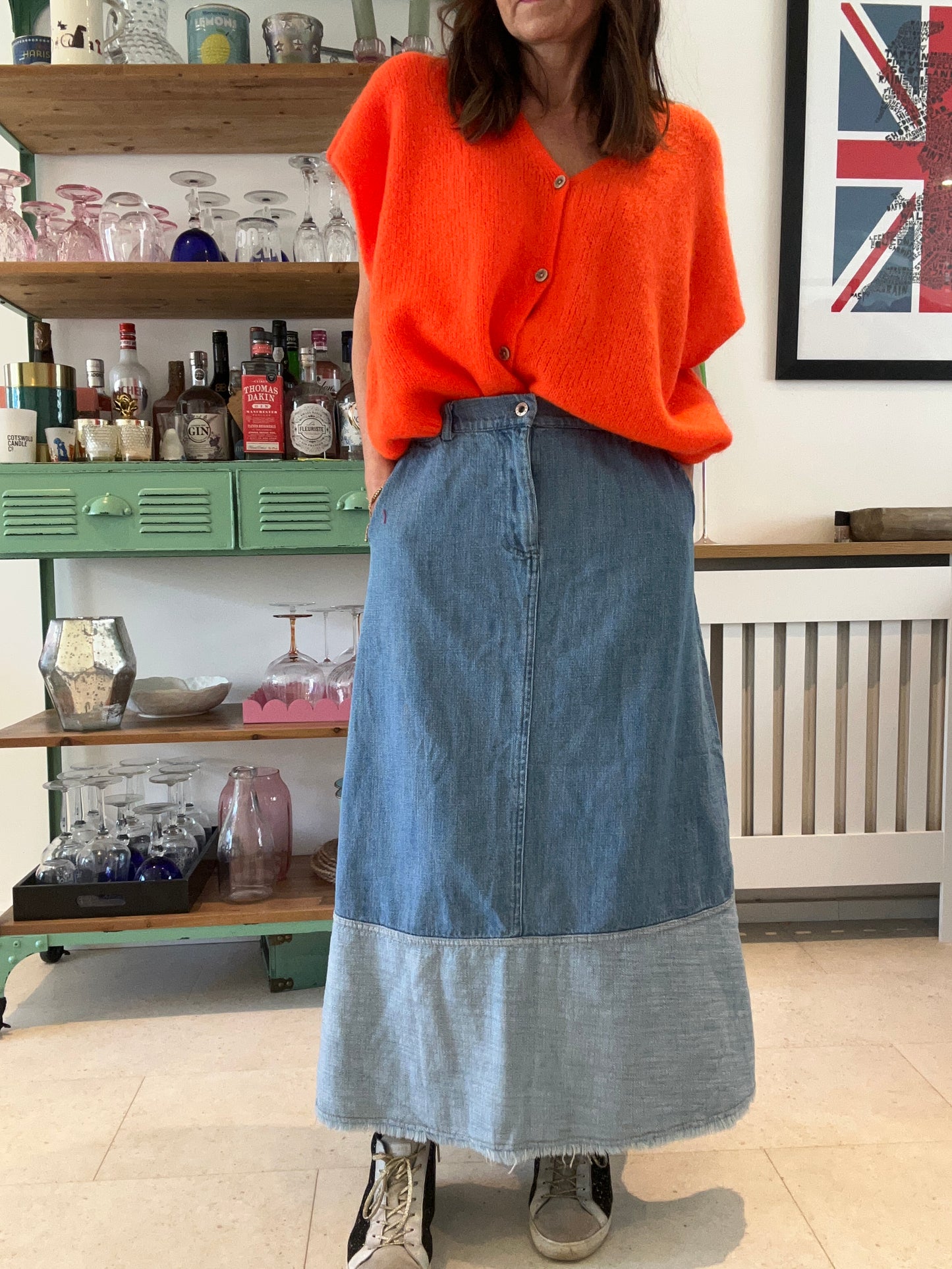 Dulcie denim maxi skirt