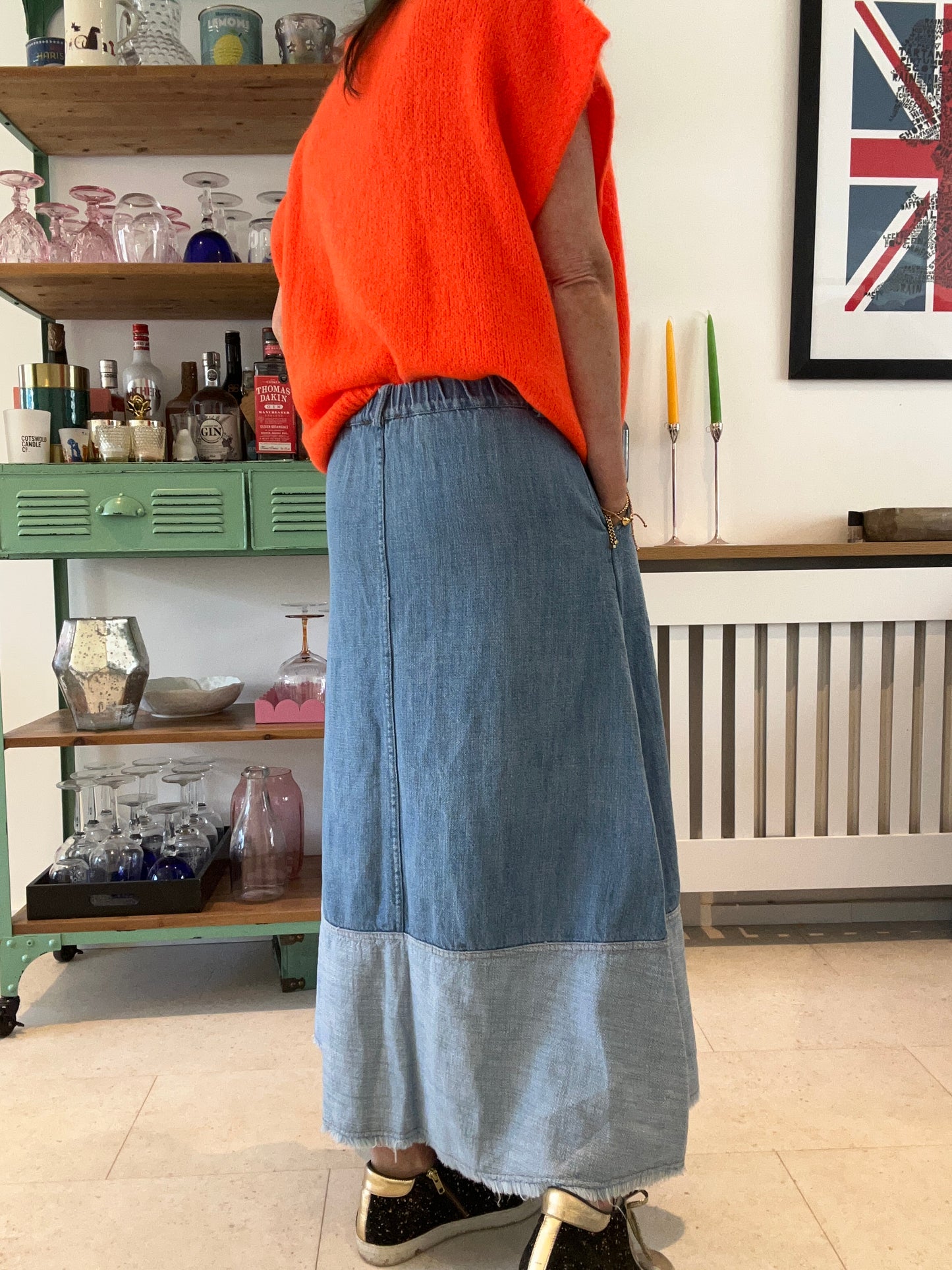 Dulcie denim maxi skirt