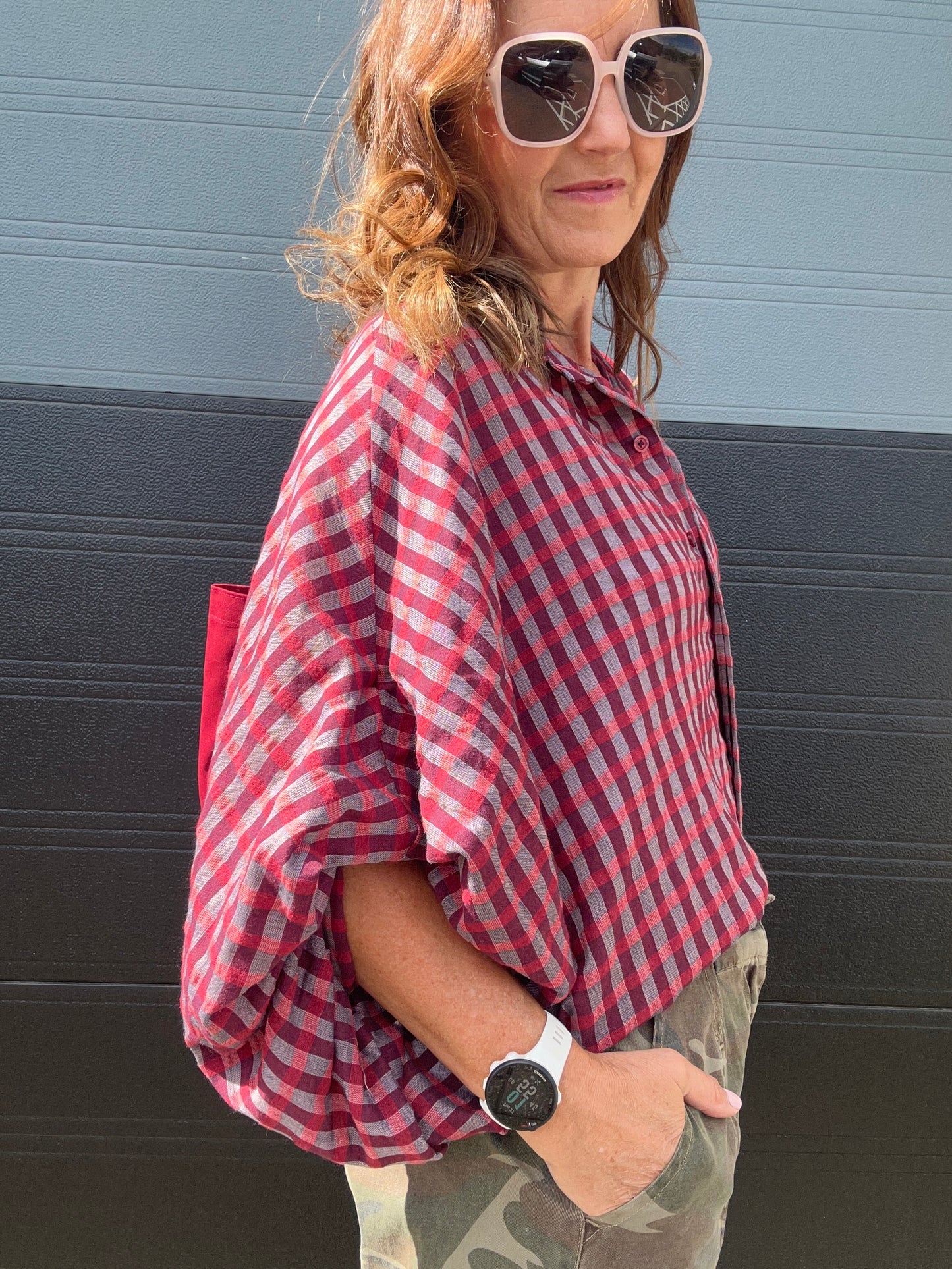 Mabel checked blouse