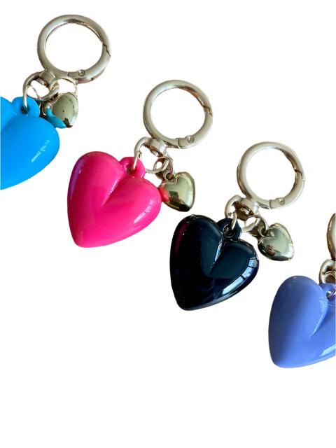 Chubby heart charm keyring