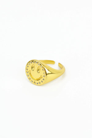 Smile Face Sparkle Ring