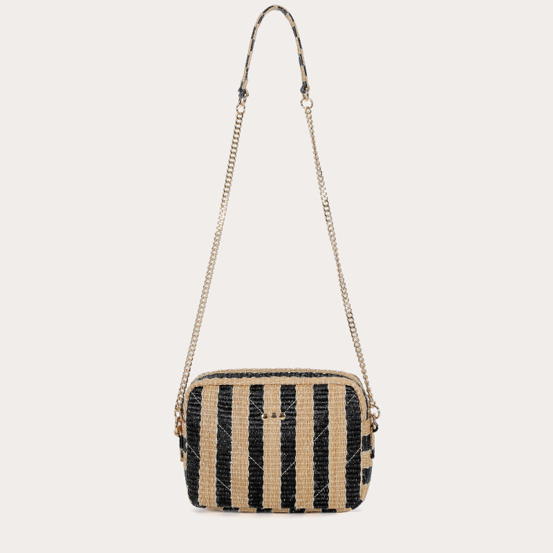 Penny Striped Summer bag - Black